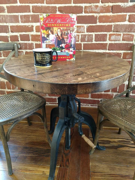 54 Round Boxcar Table With Pedestal Base