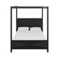 Lyla Queen Bed in Black Grasscloth